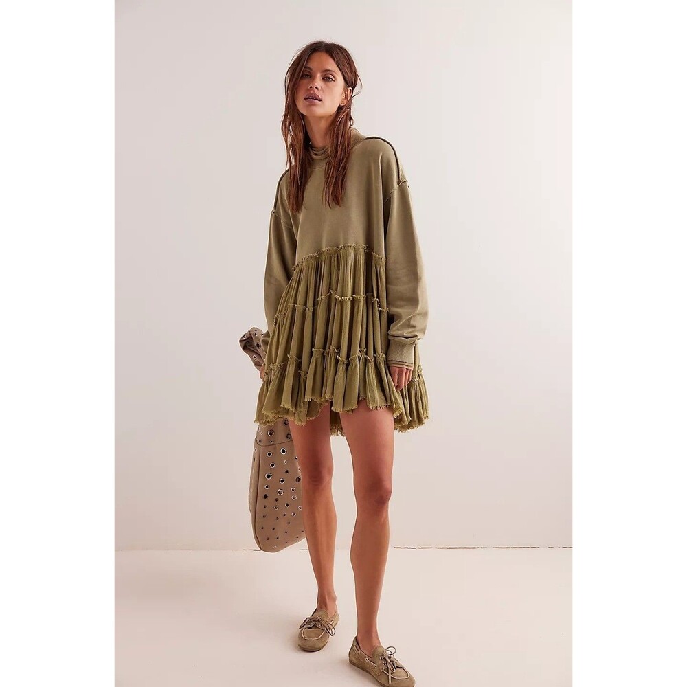 Free People We The Free Pixie Sweatshirt Mini Dress Oversized Cotton S 282980